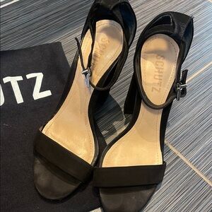 SCHUTZ Black Ankle-Strap Heels